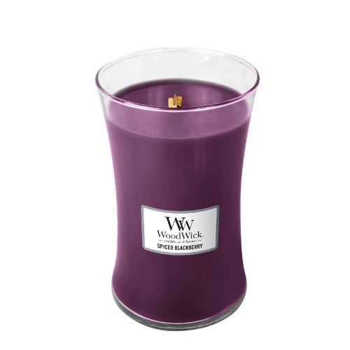 WoodWick Candela Profumata Spiced Blackberry 609,5 g con Stoppino Scoppiettante - Durata Fino a 130 Ore