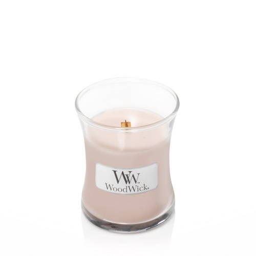 WoodWick Candela Profumata Mini Hourglass - Fragranza Vaniglia e Sale Marino, 85g, Durata fino a 20 ore
