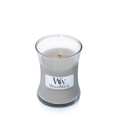 WoodWick Candela Profumata Mini Clessidra Fireside - Fragranza Ambra, Muschio e Vetiver, Fino a 20 Ore di Combustione