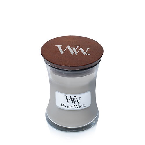 WoodWick Candela Profumata Mini Clessidra Fireside - Fragranza Ambra, Muschio e Vetiver, Fino a 20 Ore di Combustione