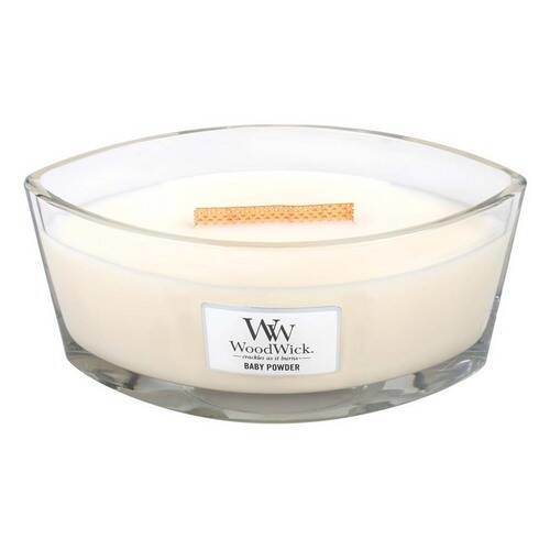WoodWick Ellipse Candela Profumata Amarena (Black Cherry) 453,6 g con Stoppino Crepitante - Durata Fino a 50 Ore