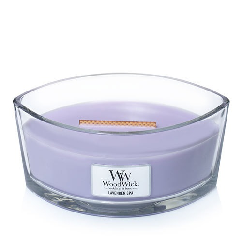WoodWick Ellipse Candela Profumata 453,6 g Lavender Spa con Stoppino Crepitante - Durata Fino a 50 Ore