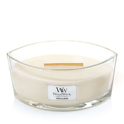 WoodWick Candela Profumata Ellittica Baccello di Vaniglia 453,6 g - Fino a 50 Ore di Combustione con Stoppino Scoppiettante