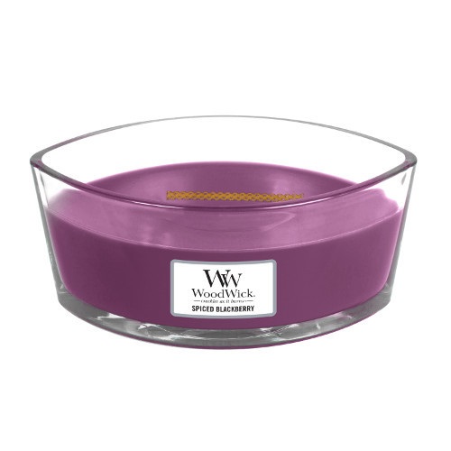 WoodWick 76078E Candela Profumata Ellipse Spiced Blackberry 453,6 g con Stoppino Scoppiettante - Fino a 50 Ore di Combustione