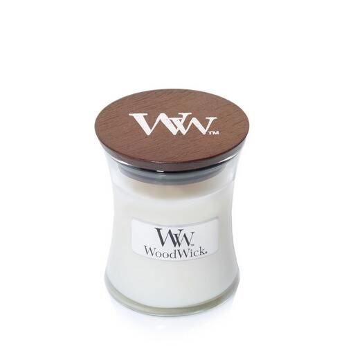 WoodWick Candela Profumata Hourglass Media 275 g - Tè Bianco e Gelsomino con Stoppino Crepitante, Durata Fino a 60 Ore
