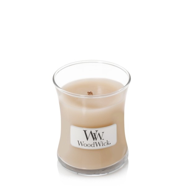 WoodWick Candela Profumata White Honey 85 g - Fragranza Accogliente con Note di Fiori d'Arancio, Orchidea Vaniglia e Toffee Tostato