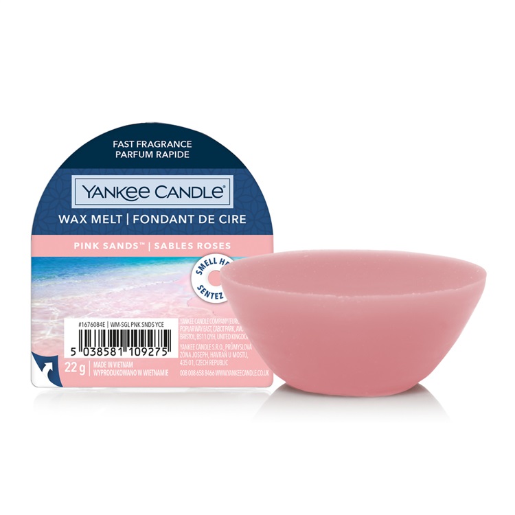 Yankee Candle Cera da Fondere Pink Sands 22 gr - Fragranza Agrumi, Fiori e Vaniglia, Durata fino a 8 ore
