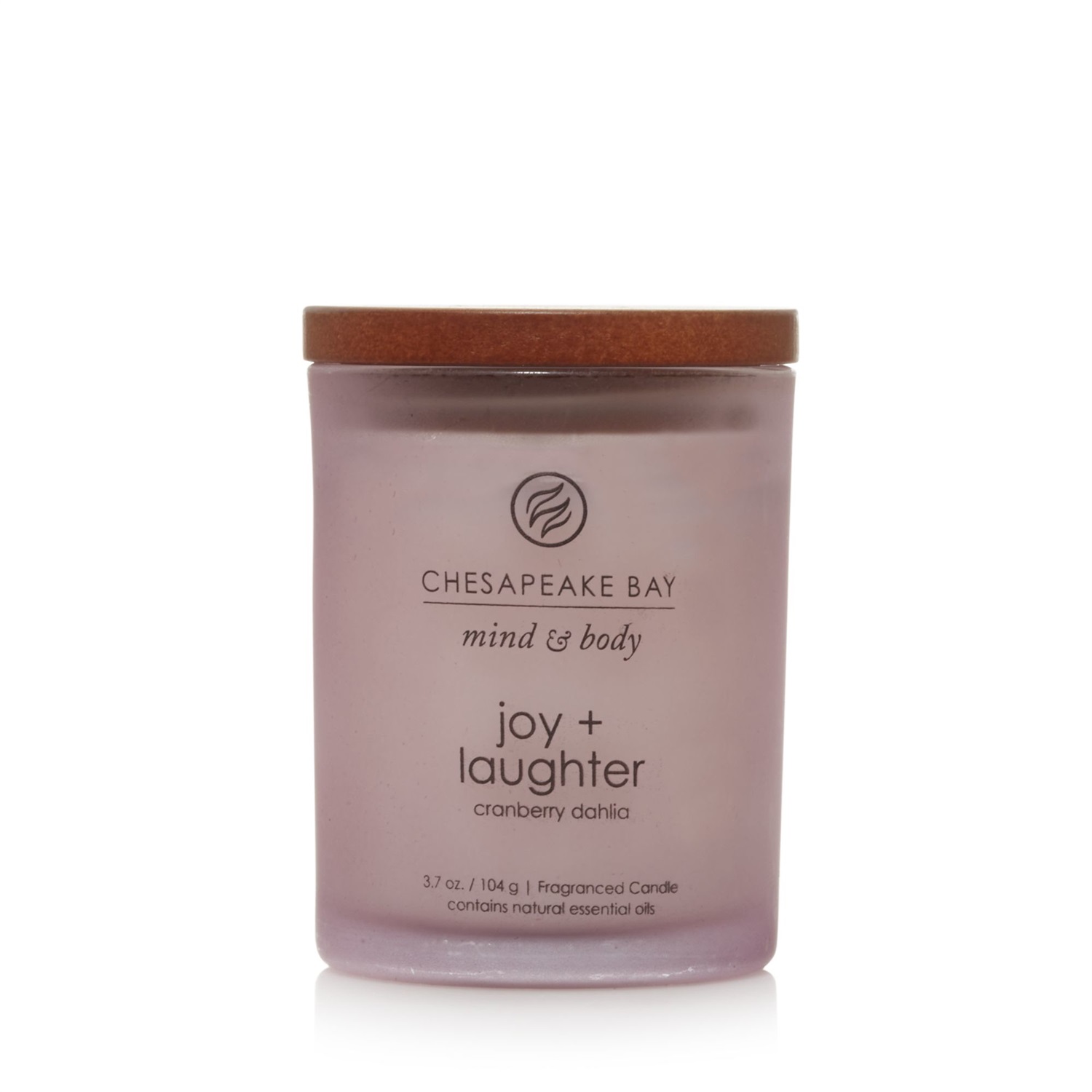 Chesapeake Bay Joy & Laughter - Candela Profumata Piccola in Vetro, Fragranza Cranberry Dahlia, 96g