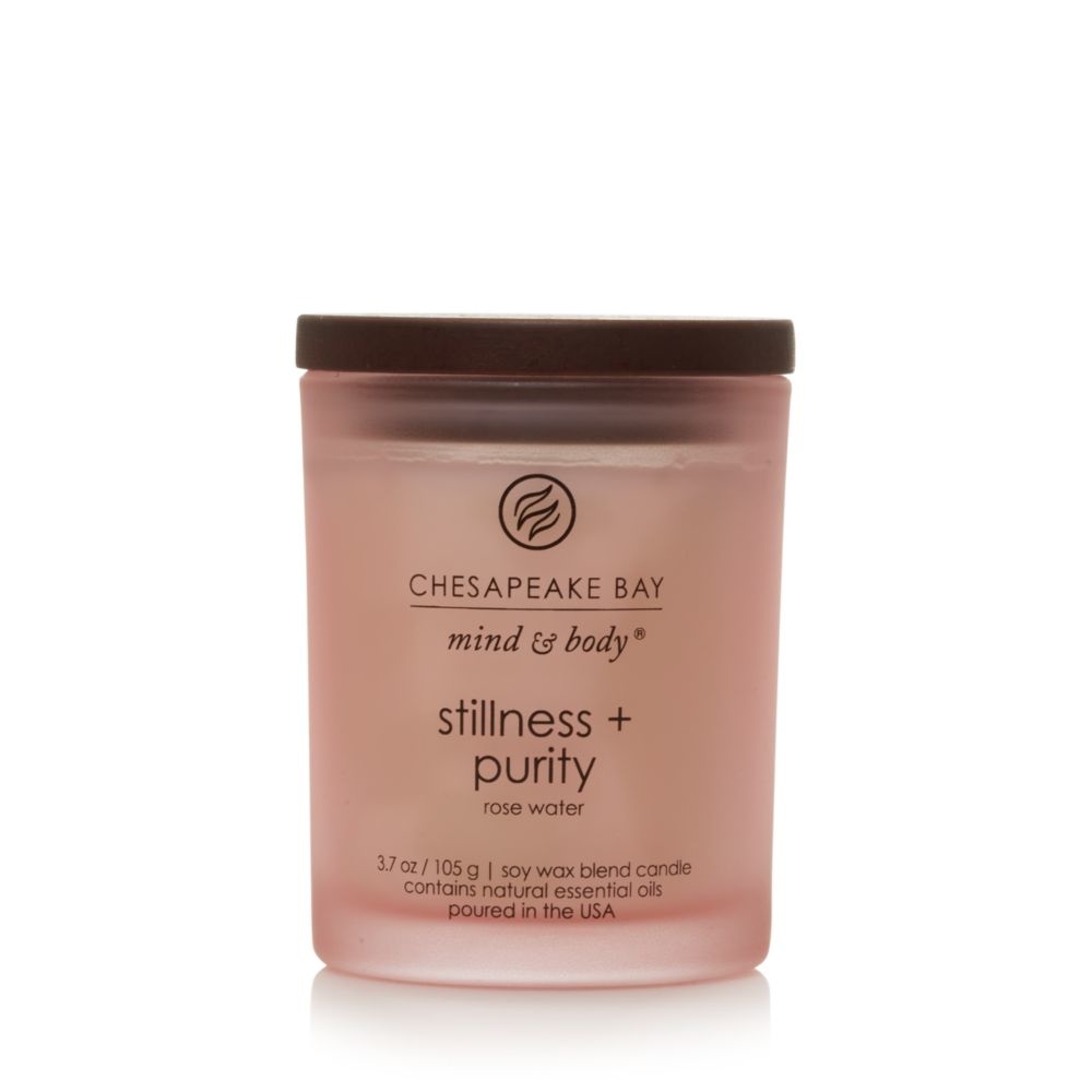 Yankee Candle Stillness & Purity - Candela Profumata Acqua di Rose 96g con Note di Peonia e Mughetto