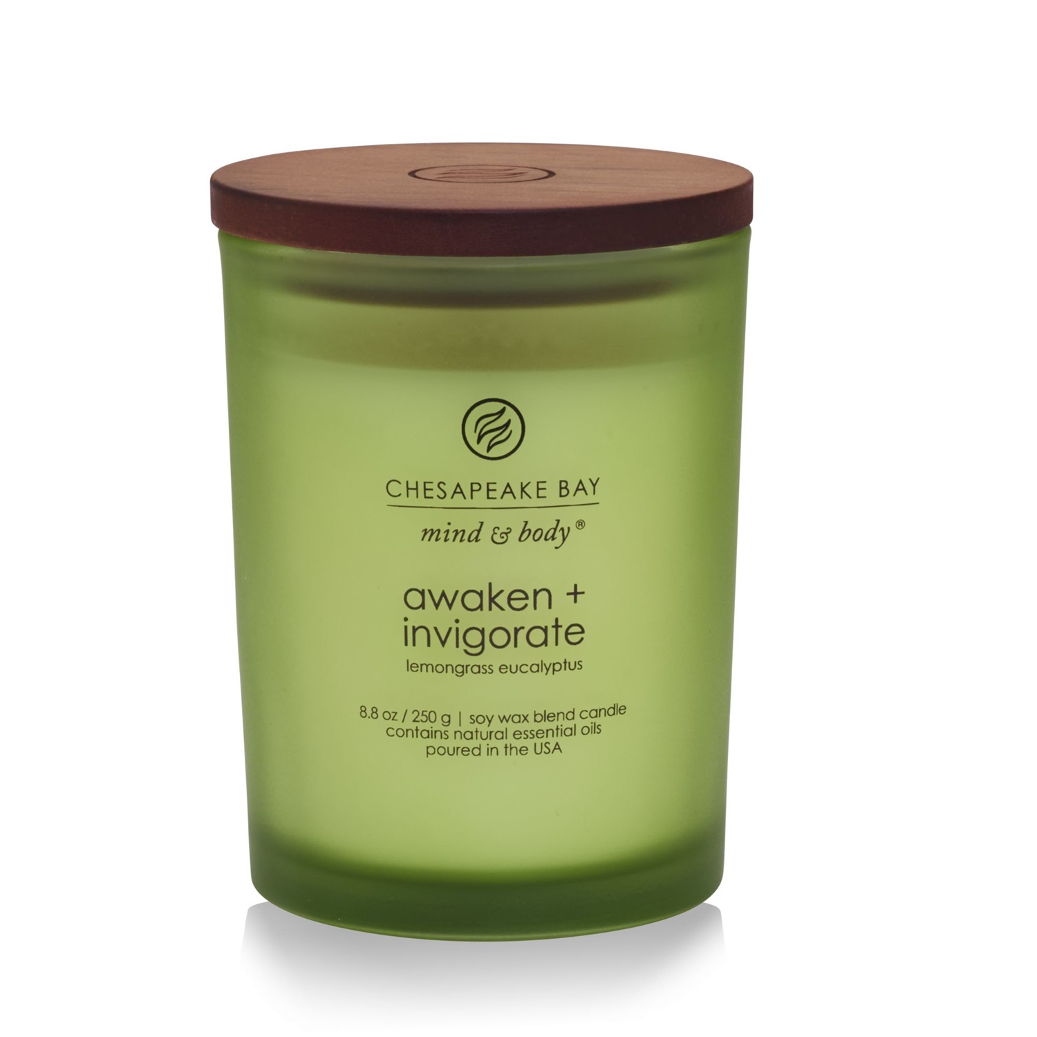 Chesapeake Bay Candle Awaken & Invigorate - Candela Profumata Verde Media 250g (Lemongrass Eucalyptus)