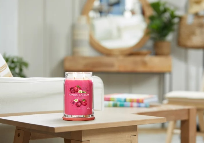 Yankee Candle Signature Giara Grande Lampone Rosso 567 g - Candela Profumata con Cera di Soia, Fino a 90 Ore di Combustione