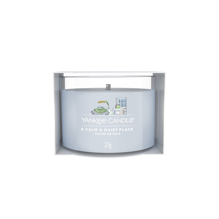 Yankee Candle A Calm & Quiet Place - Candela Profumata Votiva 37 g con Fragranza Floreale di Gelsomino, Patchouli e Muschio Ambrato