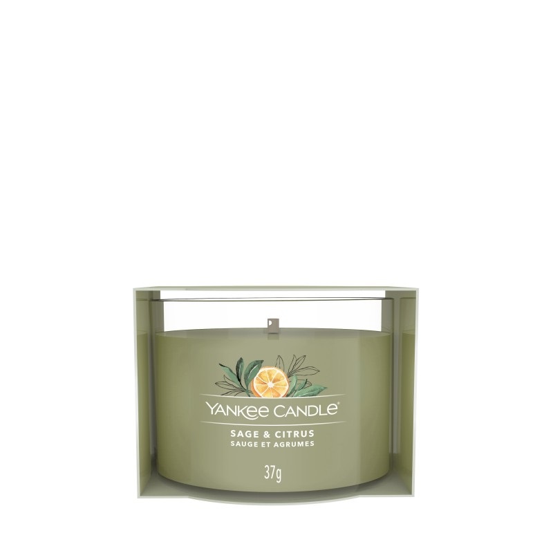 Yankee Candle Sage & Citrus - Candela Votiva Profumata 37 g con Fragranza Agrumata
