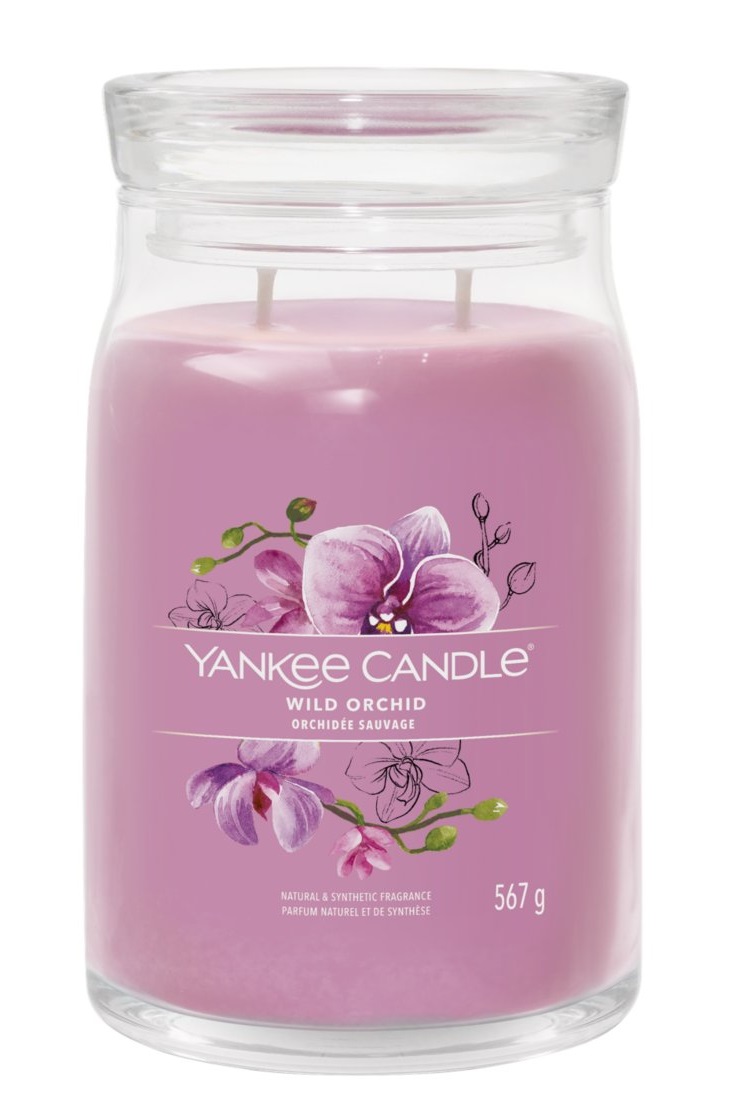 Yankee Candle Wild Orchid - Candela Profumata Giara Grande 567 g con 2 Stoppini e Fragranza Floreale