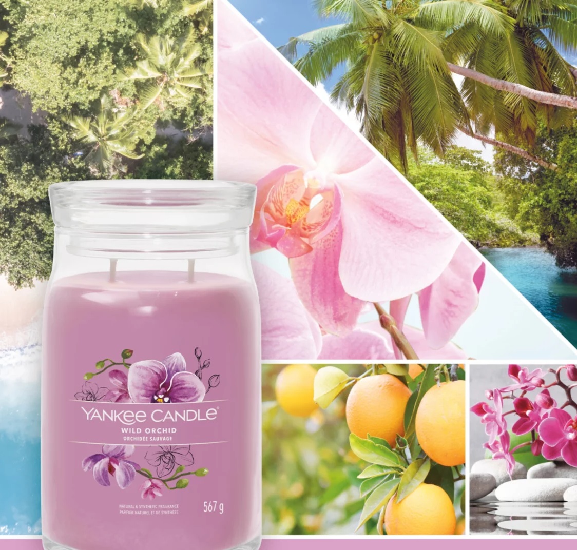 Yankee Candle Wild Orchid - Candela Profumata Giara Grande 567 g con 2 Stoppini e Fragranza Floreale