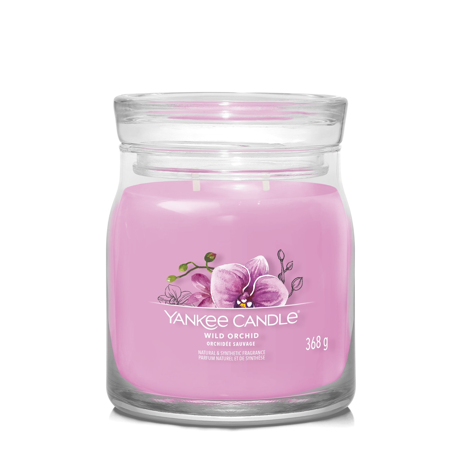 Yankee Candle Wild Orchid - Candela Profumata Signature Media 368 g con Doppio Stoppino e Fragranza Floreale