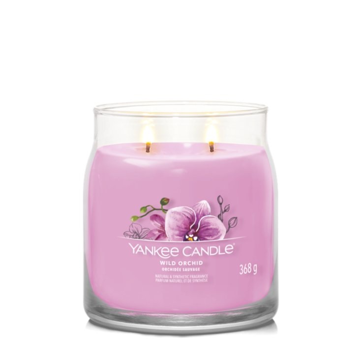 Yankee Candle Wild Orchid - Candela Profumata Signature Media 368 g con Doppio Stoppino e Fragranza Floreale