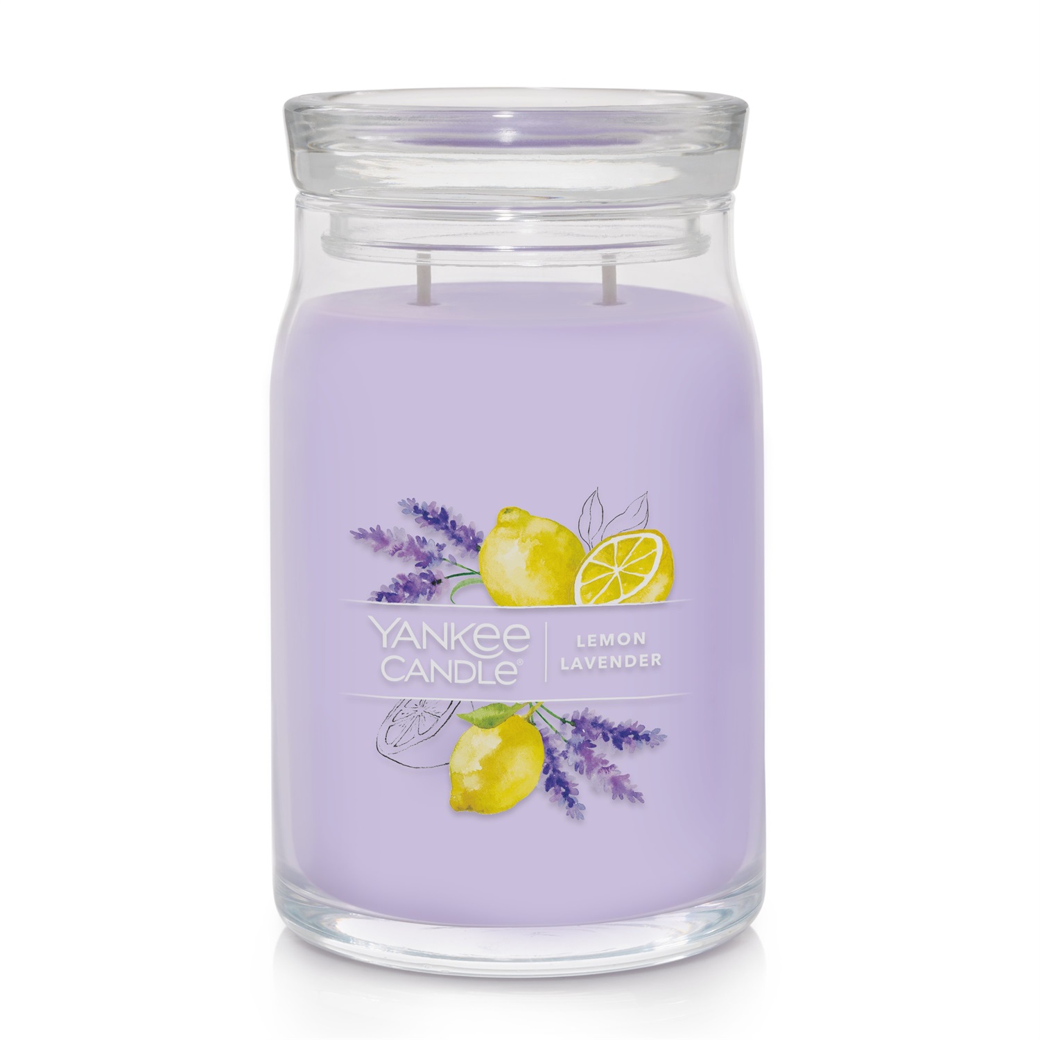 Yankee Candle Candela Profumata Giara Grande Lemon Lavender 567 g - Fragranza Agrumata con Limone e Lavanda, Tempo di Combustione Fino a 90 Ore