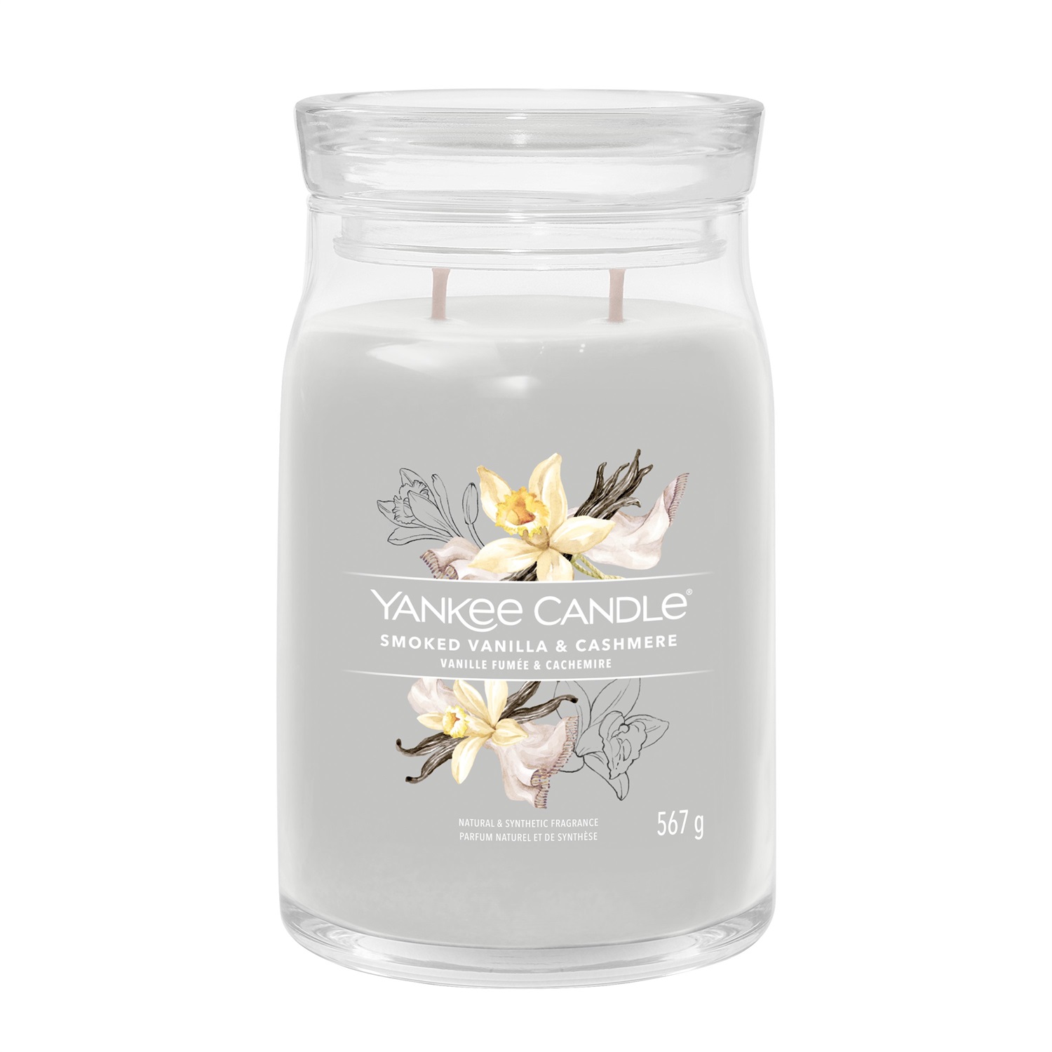 Yankee Candle Smoked Vanilla & Cashmere - Candela Profumata Giara Grande 567g con Note Fumose e Calda Ambra