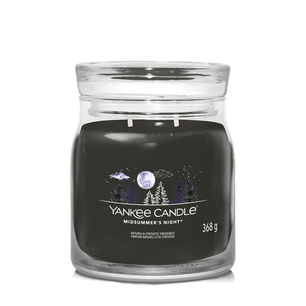 Yankee Candle Midsummer's Night - Candela Profumata in Giara Media 368g con Doppio Stoppino e Fragranza Inebriante