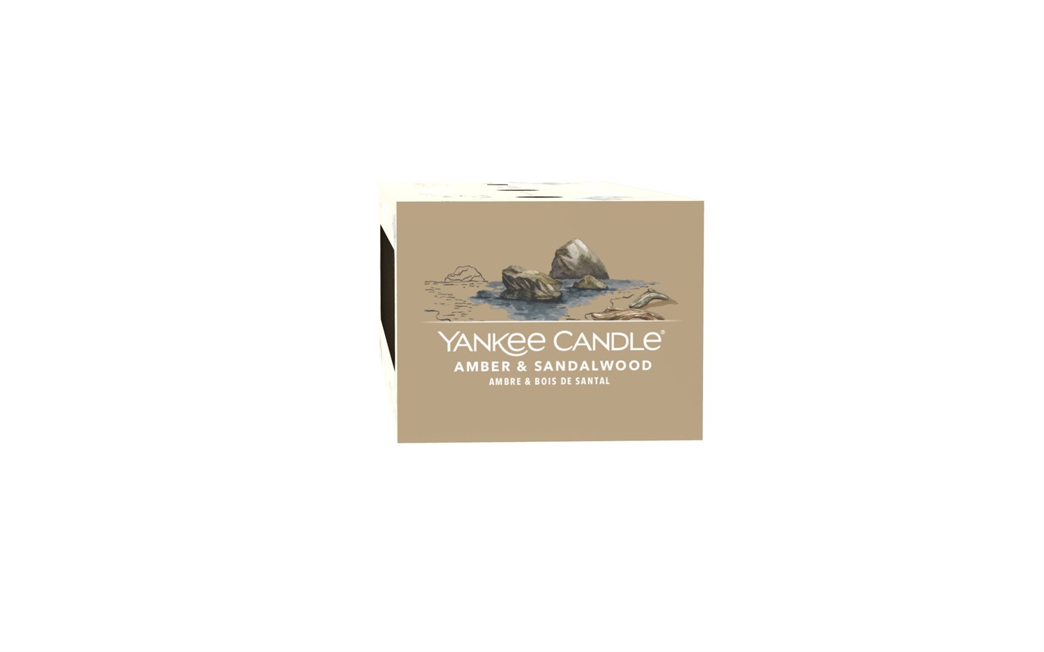 Yankee Candle Amber & Sandalwood - Candela Profumata Votive 37g in Vetro con Fragranza Dolce e Speziata