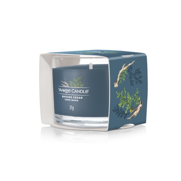 Yankee Candle Bayside Cedar - Candela Votiva Profumata 37g con Note di Pompelmo e Ambra