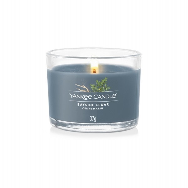 Yankee Candle Bayside Cedar - Candela Votiva Profumata 37g con Note di Pompelmo e Ambra