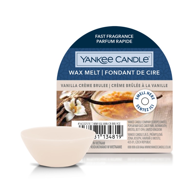 Yankee Candle Vanilla Crème Brûlée Cera da Fondere 22 g - Fragranza Dolce e Speziata con Note di Cannella e Frutti Rossi