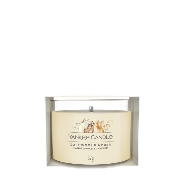 Yankee Candle Soft Wool & Amber - Candela Votiva Profumata 37 g in Vetro
