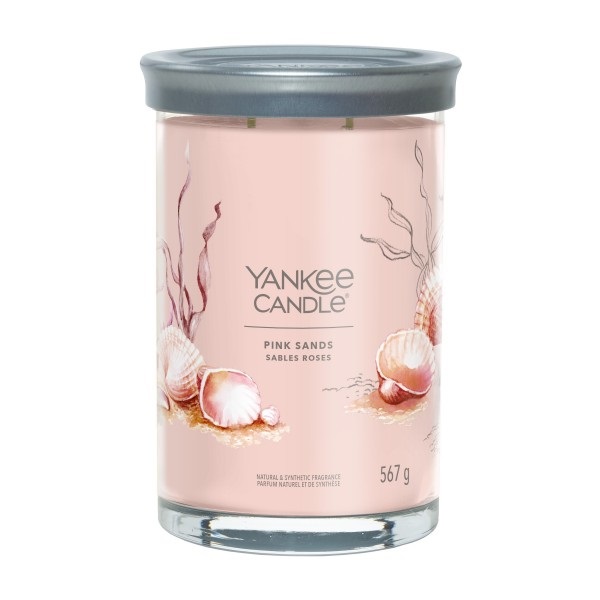 Yankee Candle Pink Sands - Candela Profumata Tumbler Grande 567g con 2 Stoppini, Fragranza Floreale e Fruttata, Fino a 100 Ore di Combustione
