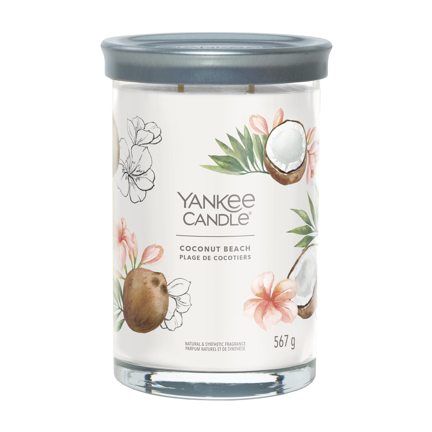 Yankee Candle Signature Tumbler Grande Candela Profumata Coconut Beach 567 g - Fragranza Cocco, Ananas e Vaniglia, Tempo di Combustione Fino a 100 Ore
