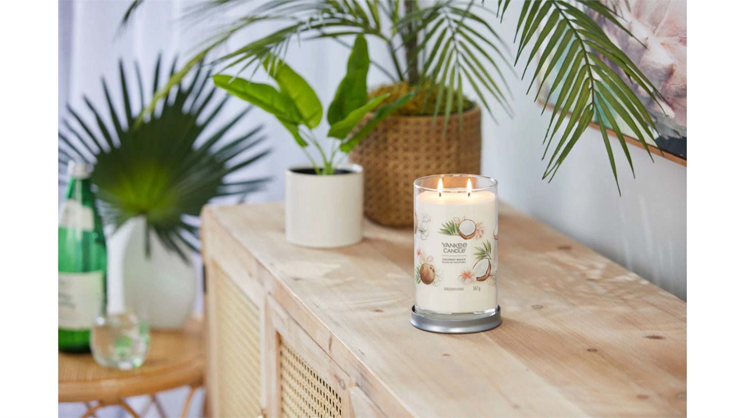 Yankee Candle Signature Tumbler Grande Candela Profumata Coconut Beach 567 g - Fragranza Cocco, Ananas e Vaniglia, Tempo di Combustione Fino a 100 Ore