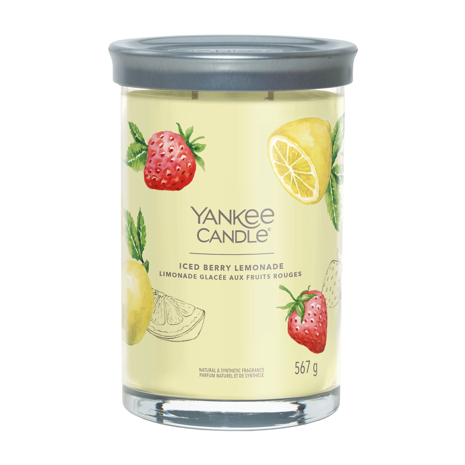 Yankee Candle Signature Tumbler Grande Iced Berry Lemonade 567g - Candela Profumata con Fragranza Fruttata e Tempo di Combustione Fino a 100 Ore