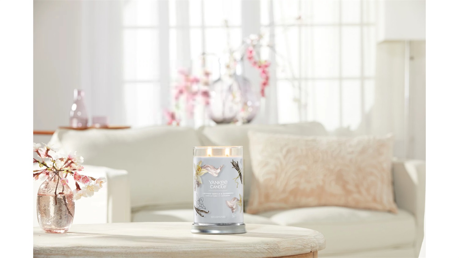 Yankee Candle Signature Tumbler Grande Smoked Vanilla & Cashmere 567 g - Candela Profumata Dolce e Speziata con Note di Vaniglia, Cashmere e Ambra