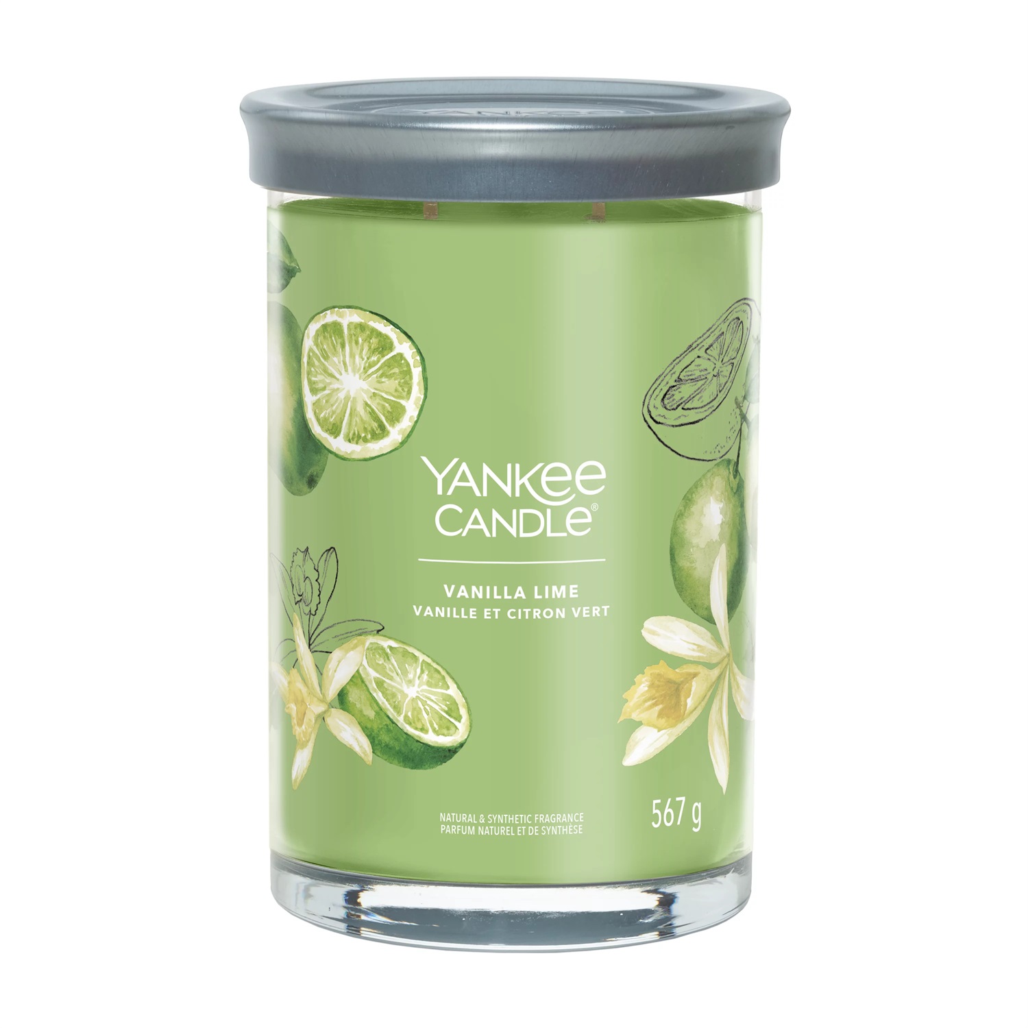 Yankee Candle Vanilla Lime - Candela Profumata Tumbler Grande 567 g con Fragranza Dolce e Speziata, Tempo di Combustione fino a 100 Ore