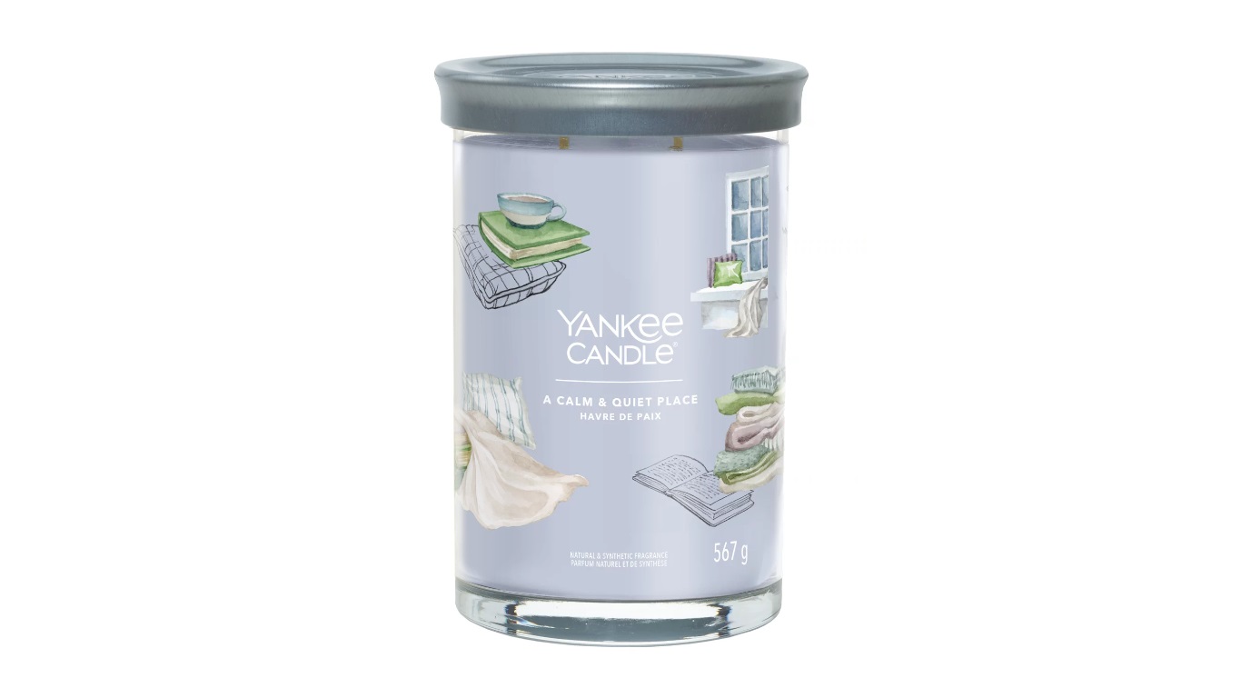 Yankee Candle A Calm & Quiet Place - Candela Profumata Tumbler Grande 567g con 2 Stoppini, Fragranza Floreale