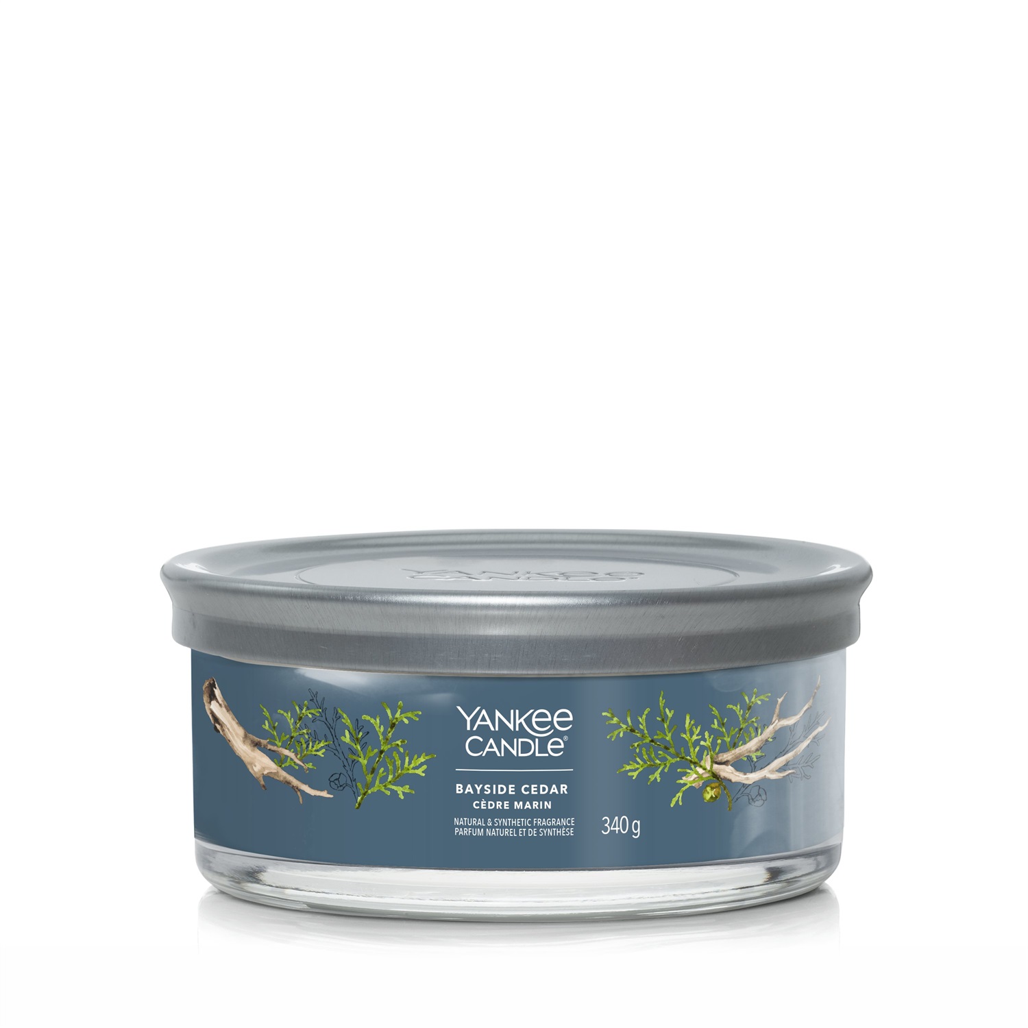 Yankee Candle Bayside Cedar Candela Profumata Tumbler Multi-Stoppino 340 g - Note di Pompelmo, Mandarino e Ambra