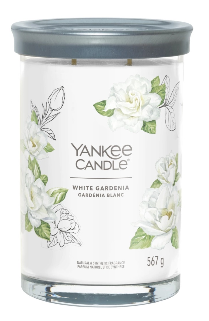 Yankee Candle White Gardenia - Candela Profumata Tumbler Grande 567g con 2 Stoppini e Fragranza Floreale