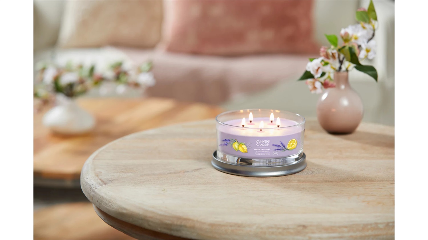 Yankee Candle Tumbler Multi-Stoppino Lemon Lavender 340 gr - Fragranza Agrumata con Note di Lavanda