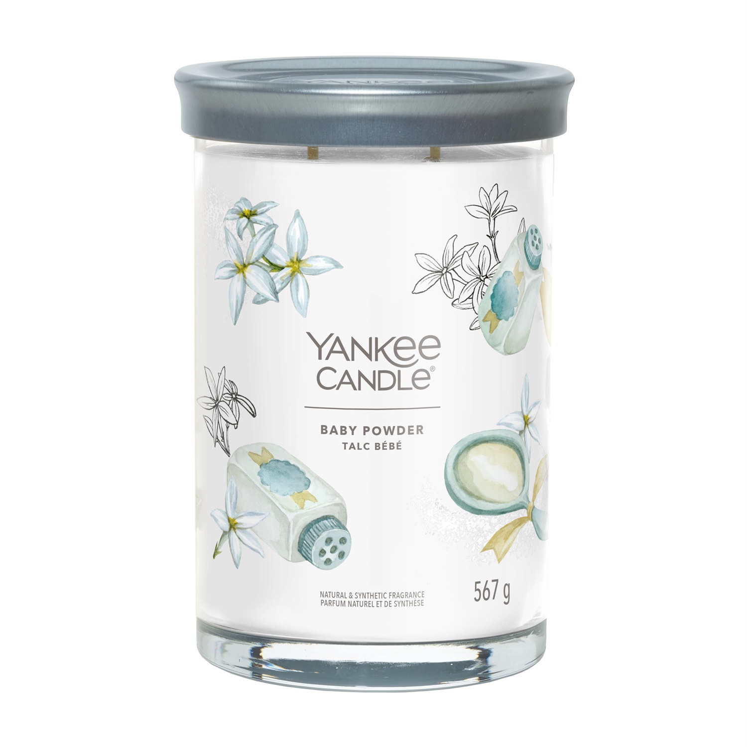 Yankee Candle Signature Tumbler Grande Candela Profumata Talco per Bambini - 567 g, Cera di Soia, Fino a 100 Ore di Combustione