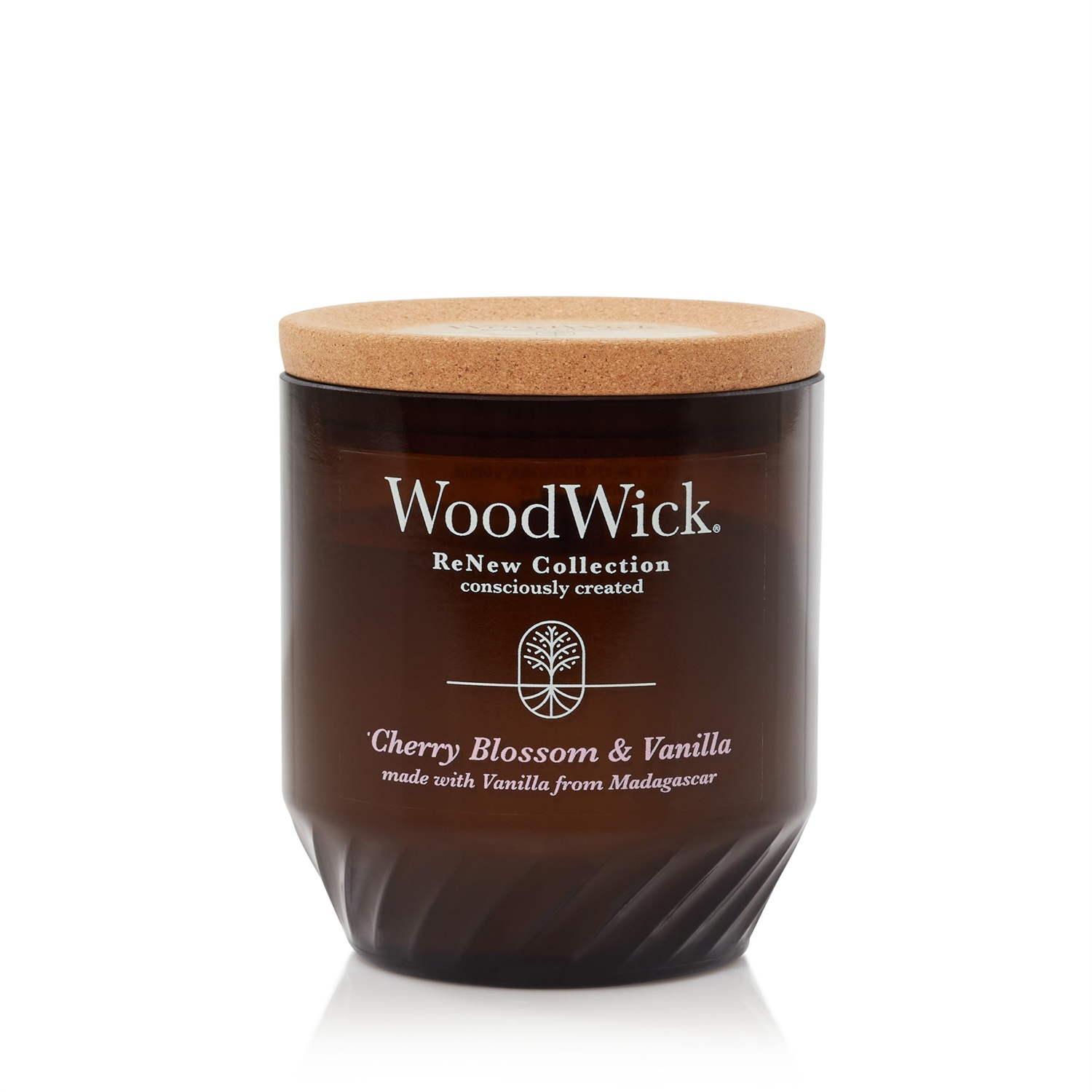 WoodWick Candela profumata Cherry Blossom & Vanilla - 368 g, Cera di cocco e soia, Stoppino scoppiettante, Realizzata con materiali riciclati
