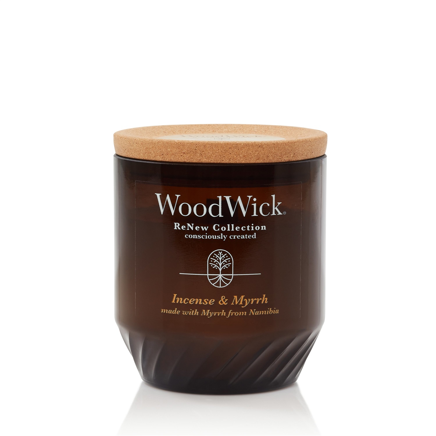 WoodWick Candela profumata Incense & Myrrh 368 g - Cera di cocco e soia, stoppino scoppiettante in legno, realizzata con materiali riciclati