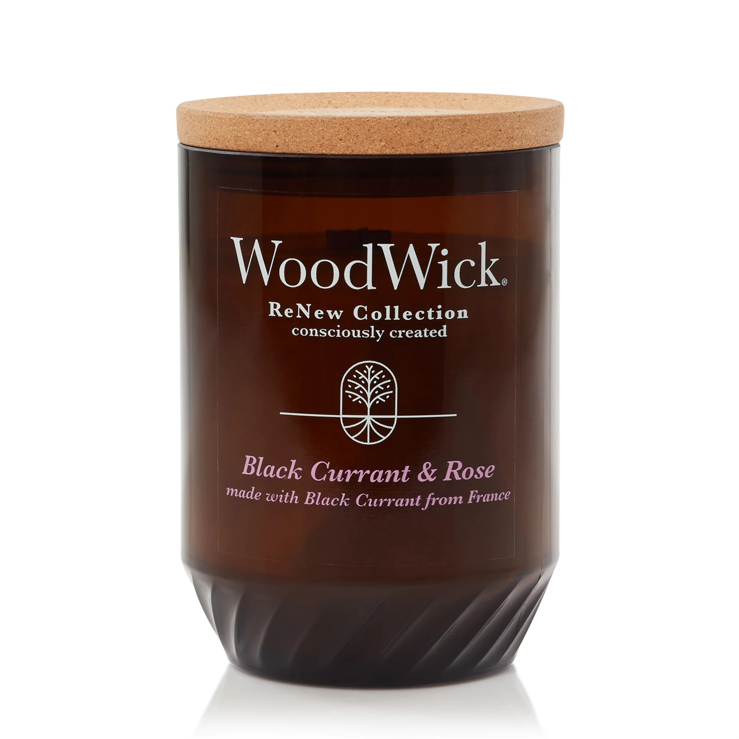 WoodWick Candela profumata Black Currant & Rose 368 g - Cera di cocco e soia, Stoppino scoppiettante in legno, Realizzata con materiali riciclati