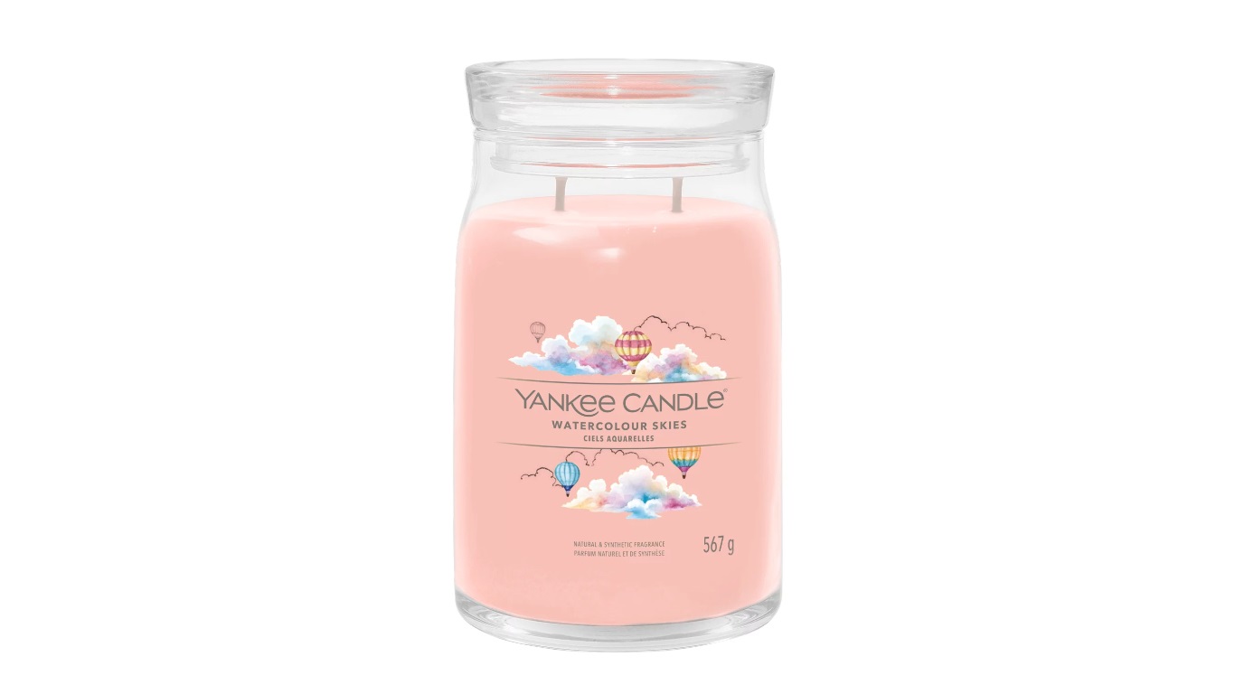 Yankee Candle Signature Watercolour Skies - Candela Profumata Floreale 567 g con Doppio Stoppino e Lunga Combustione