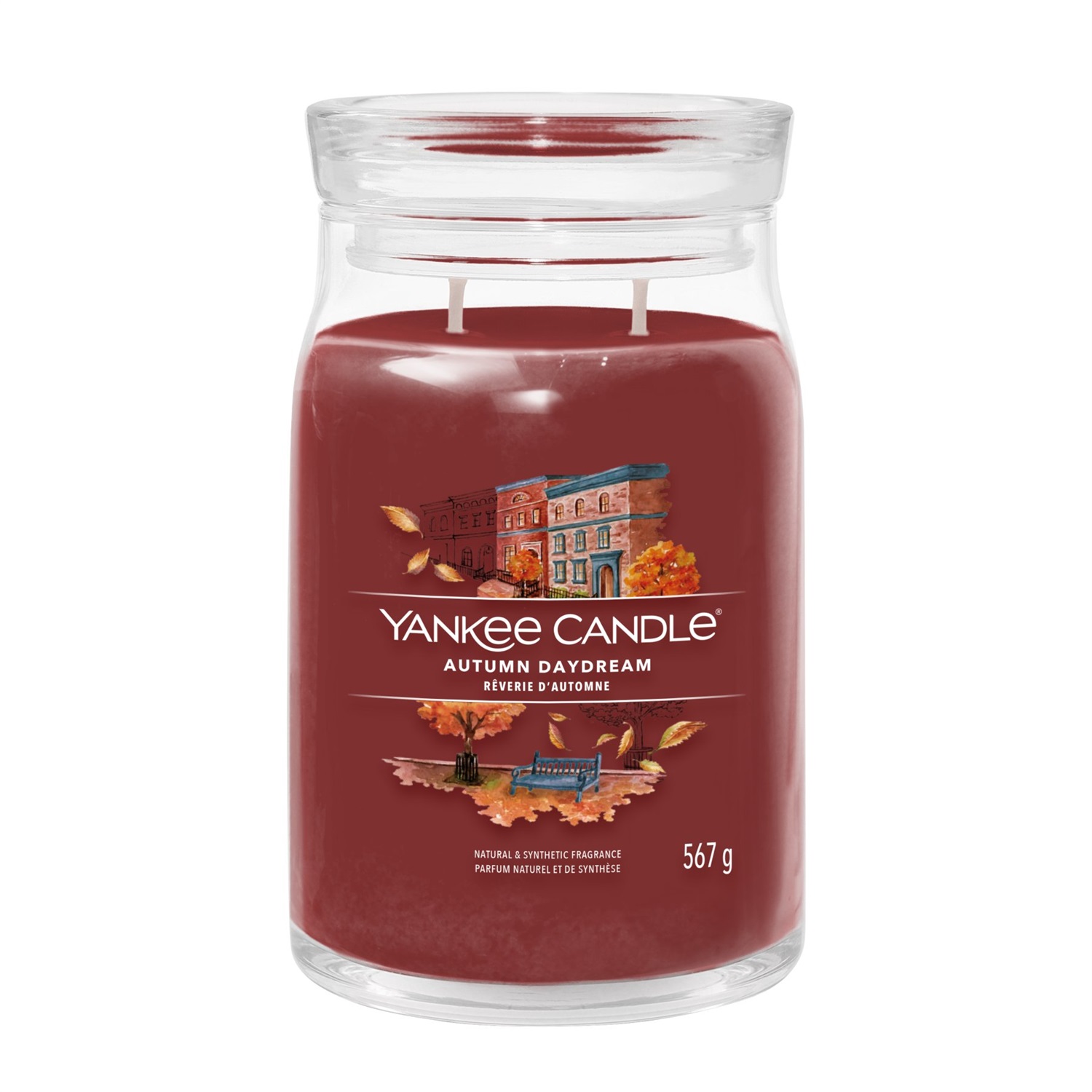 Yankee Candle Autumn Daydream - Candela Giara Grande 567 g, Fragranza Fresco e Pulito, Tempo di Combustione fino a 90 Ore