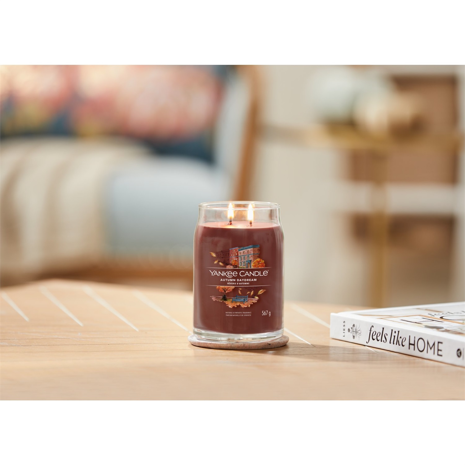 Yankee Candle Autumn Daydream - Candela Giara Grande 567 g, Fragranza Fresco e Pulito, Tempo di Combustione fino a 90 Ore