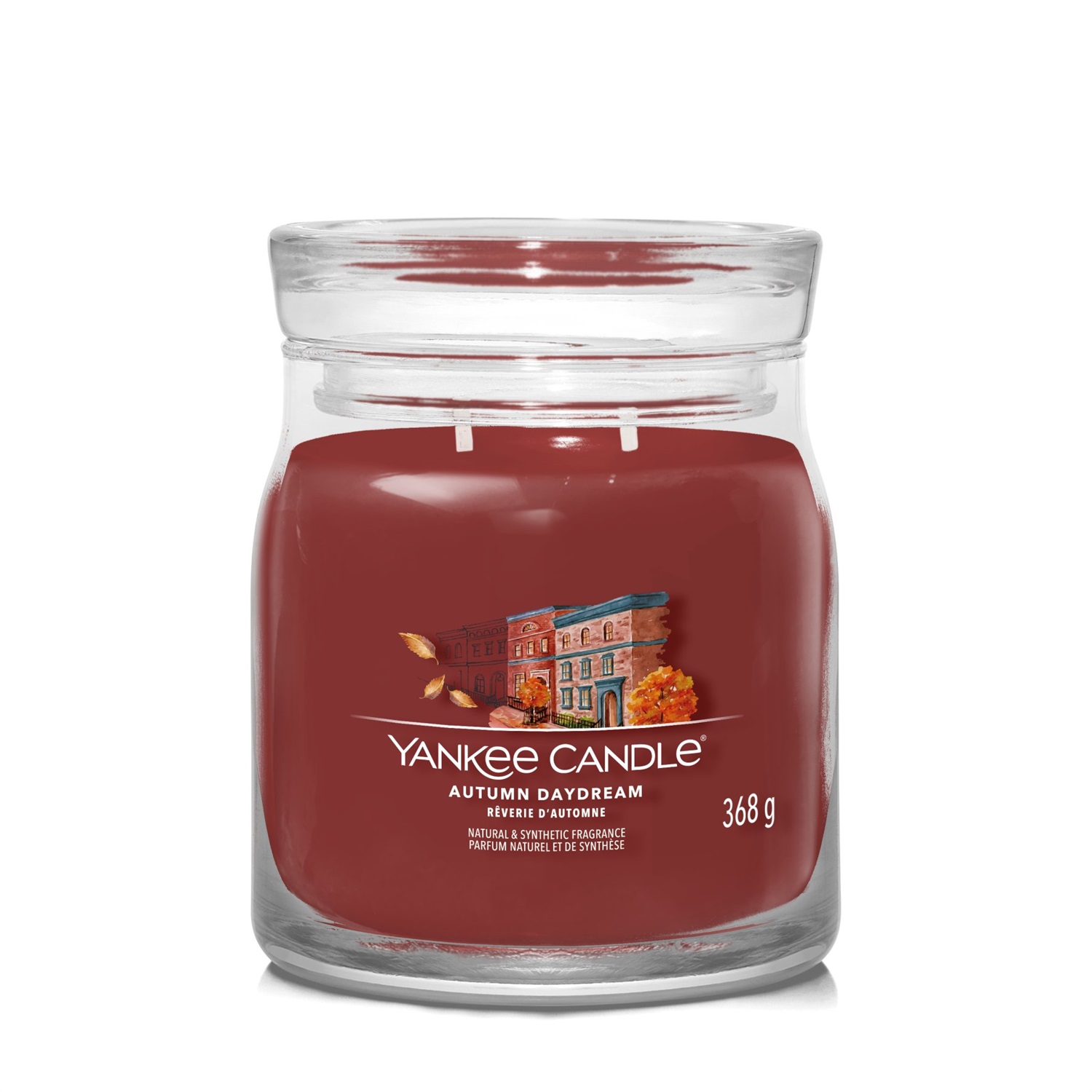 Yankee Candle Signature Candela Profumata Autumn Daydream 368 g - Giara Media con 2 Stoppini, Fragranza di Chiodi di Garofano, Lavanda, Abete e Legno di Eucalipto