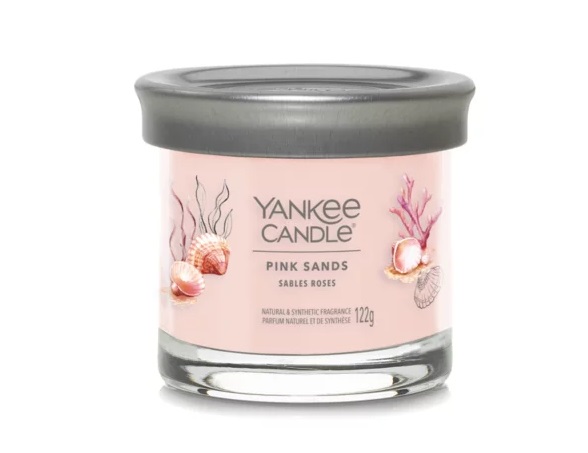 Yankee Candle Pink Sands - Candela Profumata Tumbler Piccola 122 g con Fragranza Floreale e Fruttata