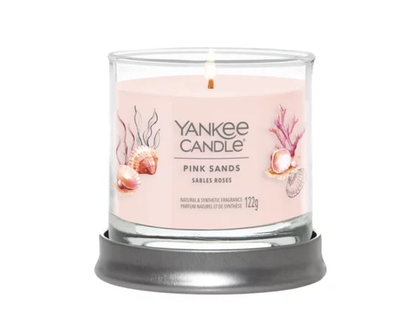 Yankee Candle Pink Sands - Candela Profumata Tumbler Piccola 122 g con Fragranza Floreale e Fruttata