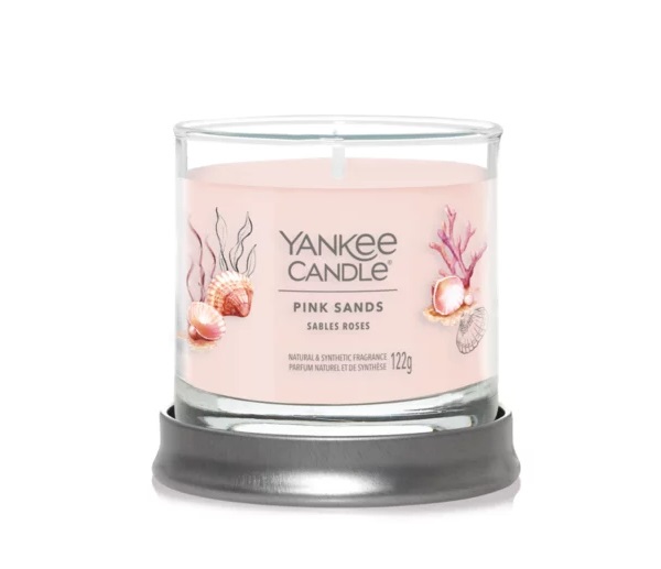 Yankee Candle Pink Sands - Candela Profumata Tumbler Piccola 122 g con Fragranza Floreale e Fruttata